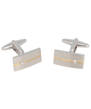 Laden Sie das Bild in den Galerie-Viewer, Manschettenknöpfe Gelbgold mit Zirkonia