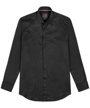 Laden Sie das Bild in den Galerie-Viewer, Slim Fit Smokinghemd schwarz
