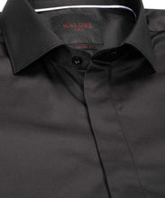 Laden Sie das Bild in den Galerie-Viewer, Slim Fit Smokinghemd schwarz