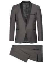 Laden Sie das Bild in den Galerie-Viewer, Smoking Schalkragen in Grau