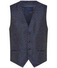 Laden Sie das Bild in den Galerie-Viewer, Hochzeitsweste Set Brokat Navy