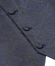 Laden Sie das Bild in den Galerie-Viewer, Hochzeitsweste Set Brokat Navy