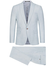 Laden Sie das Bild in den Galerie-Viewer, Anzug in hellblau mit Struktur